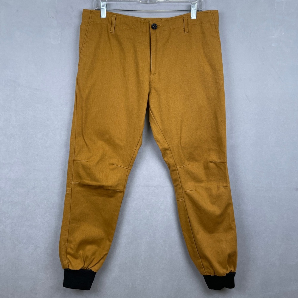 Kith Mercer Jogger Pants Mens 32 Mustard Yellow Heavyweight Twill Taper USA Made